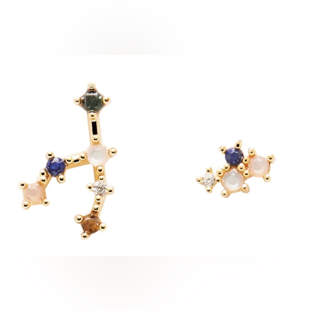 PD PAOLA ZODIAC  TAURUS CELESTIAL STONE EARRINGS BRAND NEW 925 STAMPED